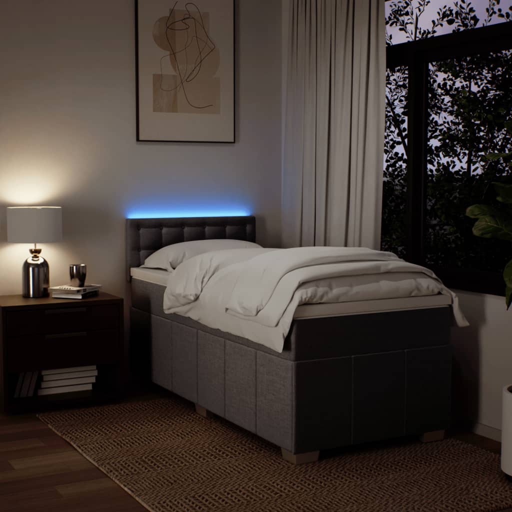 Boxspring met matras stof taupe 100x200 cm is nu te koop bij PeponiXL, paradijselijk wonen!