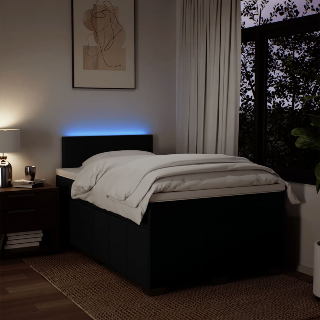Boxspring met matras stof zwart 120x190 cm is nu te koop bij PeponiXL, paradijselijk wonen!