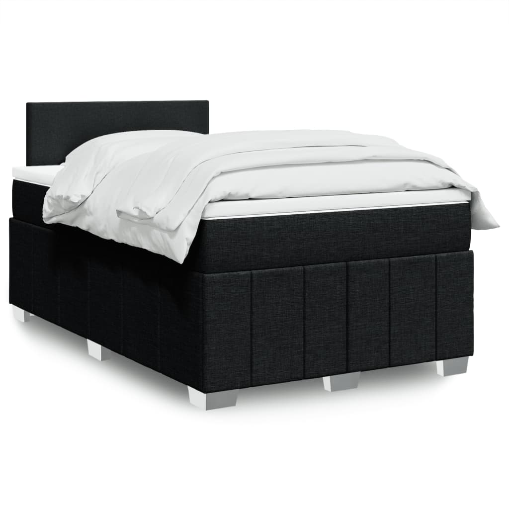 Boxspring met matras stof zwart 120x190 cm is nu te koop bij PeponiXL, paradijselijk wonen!