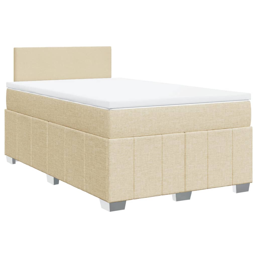 Boxspring met matras stof crèmekleurig 120x190 cm is nu te koop bij PeponiXL, paradijselijk wonen!