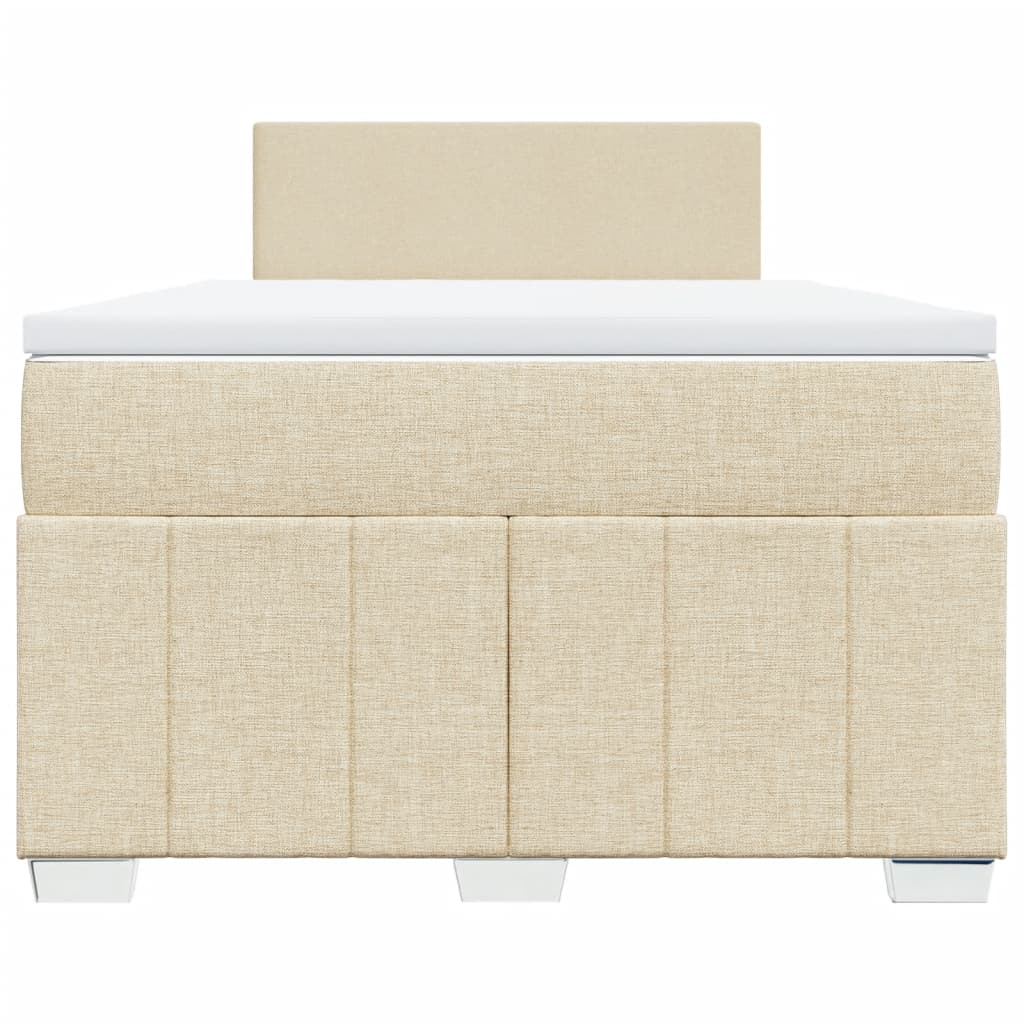 Boxspring met matras stof crèmekleurig 120x190 cm is nu te koop bij PeponiXL, paradijselijk wonen!
