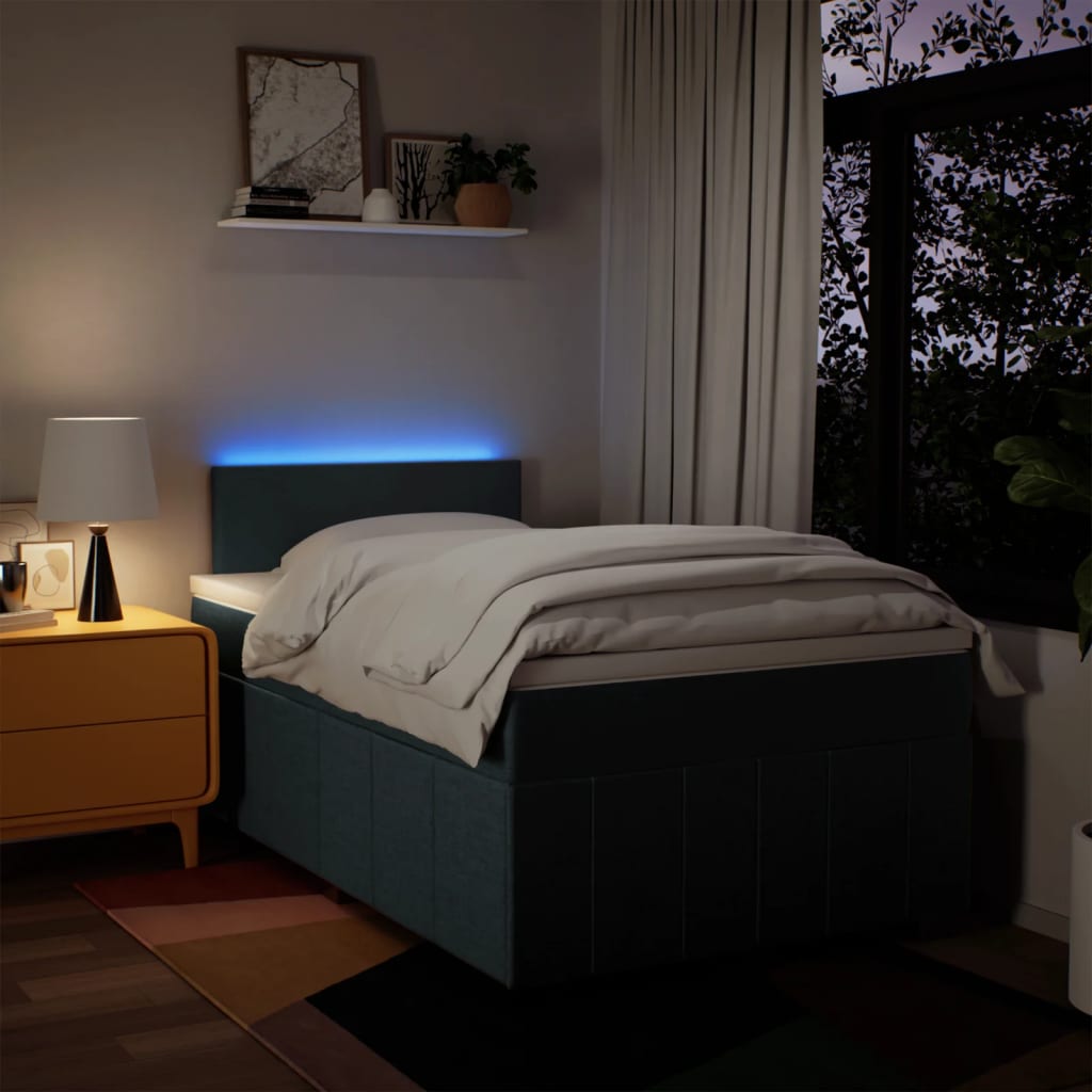 Boxspring met matras stof blauw 120x190 cm is nu te koop bij PeponiXL, paradijselijk wonen!