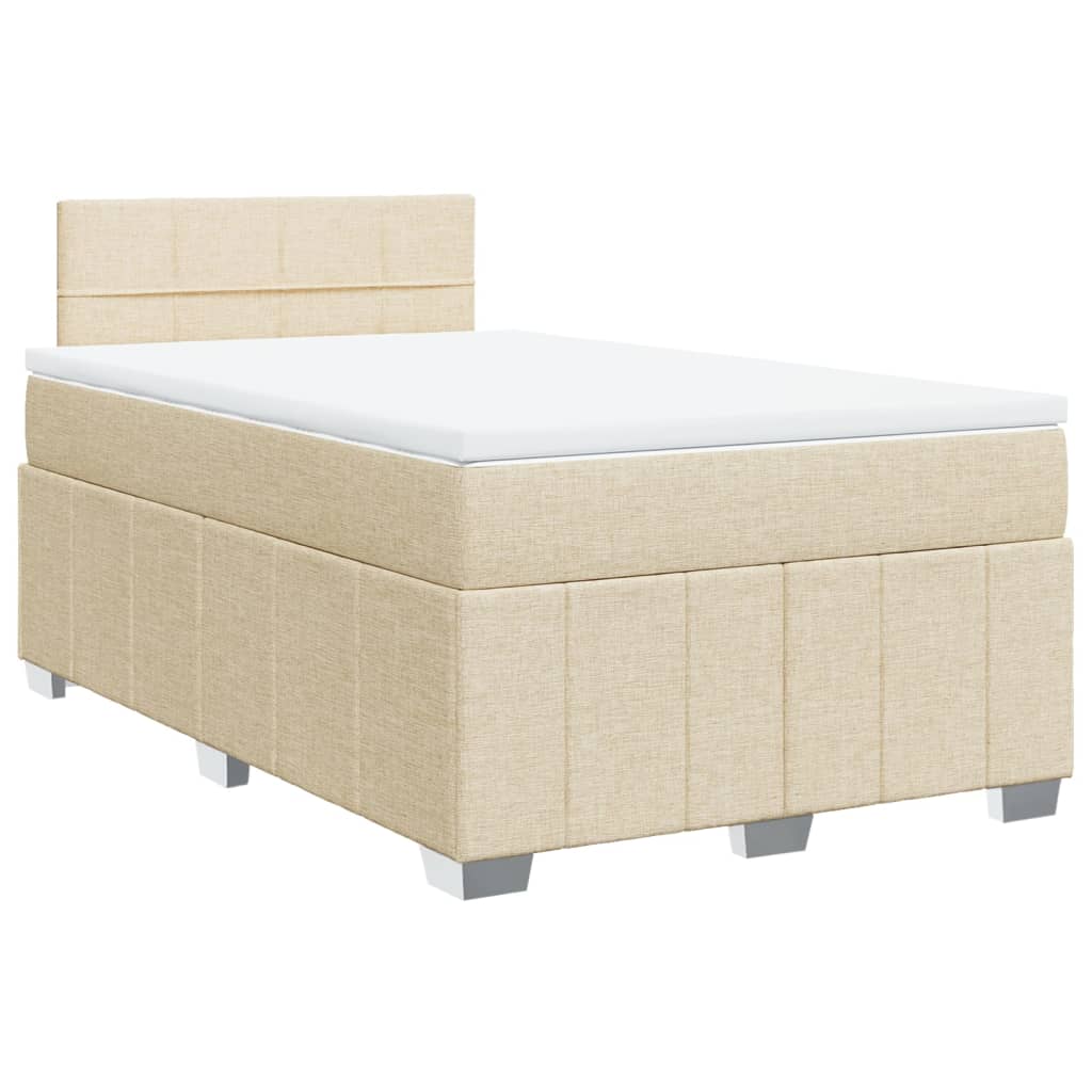 Boxspring met matras stof crèmekleurig 120x190 cm is nu te koop bij PeponiXL, paradijselijk wonen!