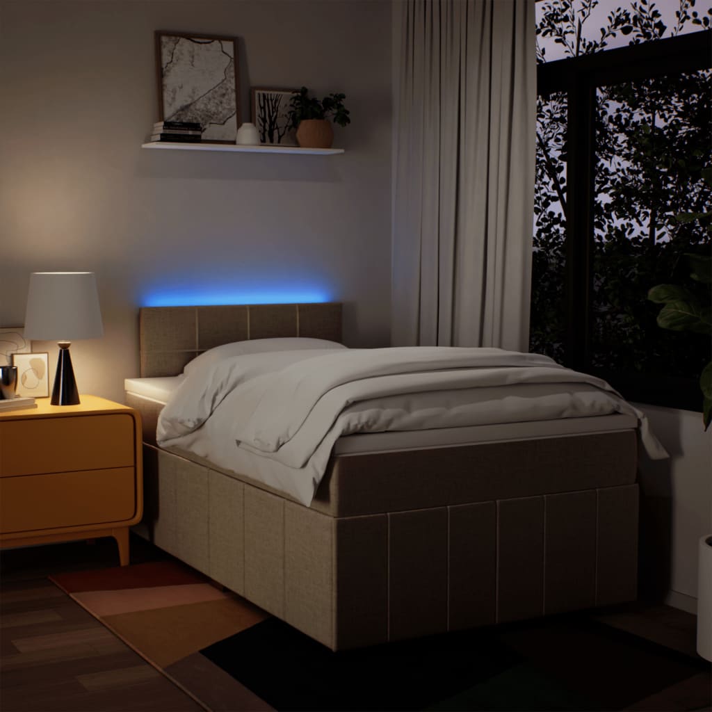Boxspring met matras stof crèmekleurig 120x190 cm is nu te koop bij PeponiXL, paradijselijk wonen!