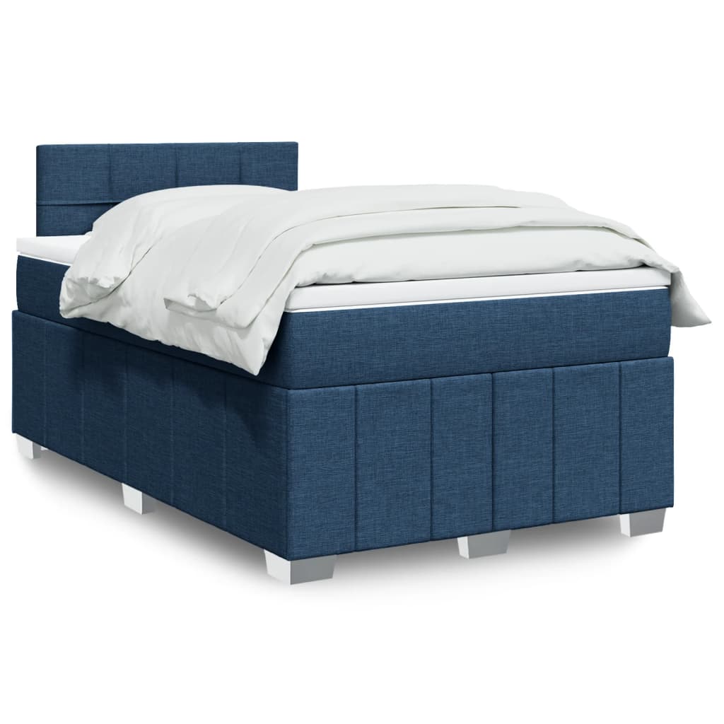 Boxspring met matras stof blauw 120x190 cm is nu te koop bij PeponiXL, paradijselijk wonen!