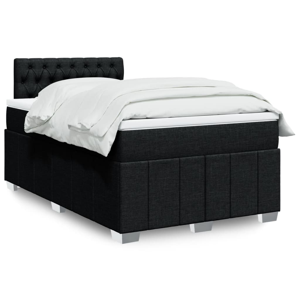 Boxspring met matras stof zwart 120x190 cm is nu te koop bij PeponiXL, paradijselijk wonen!