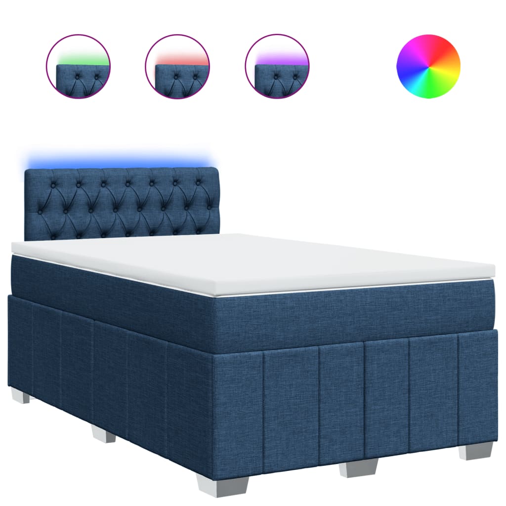 Boxspring met matras stof blauw 120x190 cm is nu te koop bij PeponiXL, paradijselijk wonen!