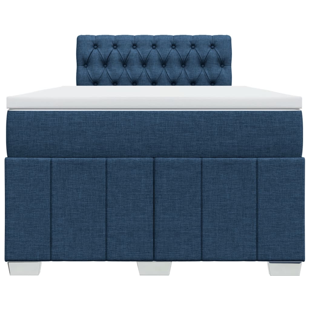 Boxspring met matras stof blauw 120x190 cm is nu te koop bij PeponiXL, paradijselijk wonen!