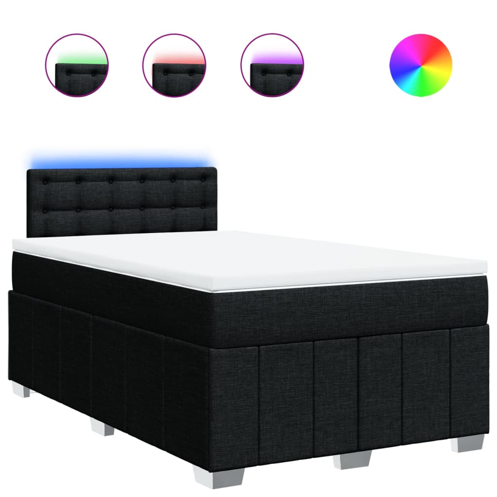 Boxspring met matras stof zwart 120x190 cm is nu te koop bij PeponiXL, paradijselijk wonen!