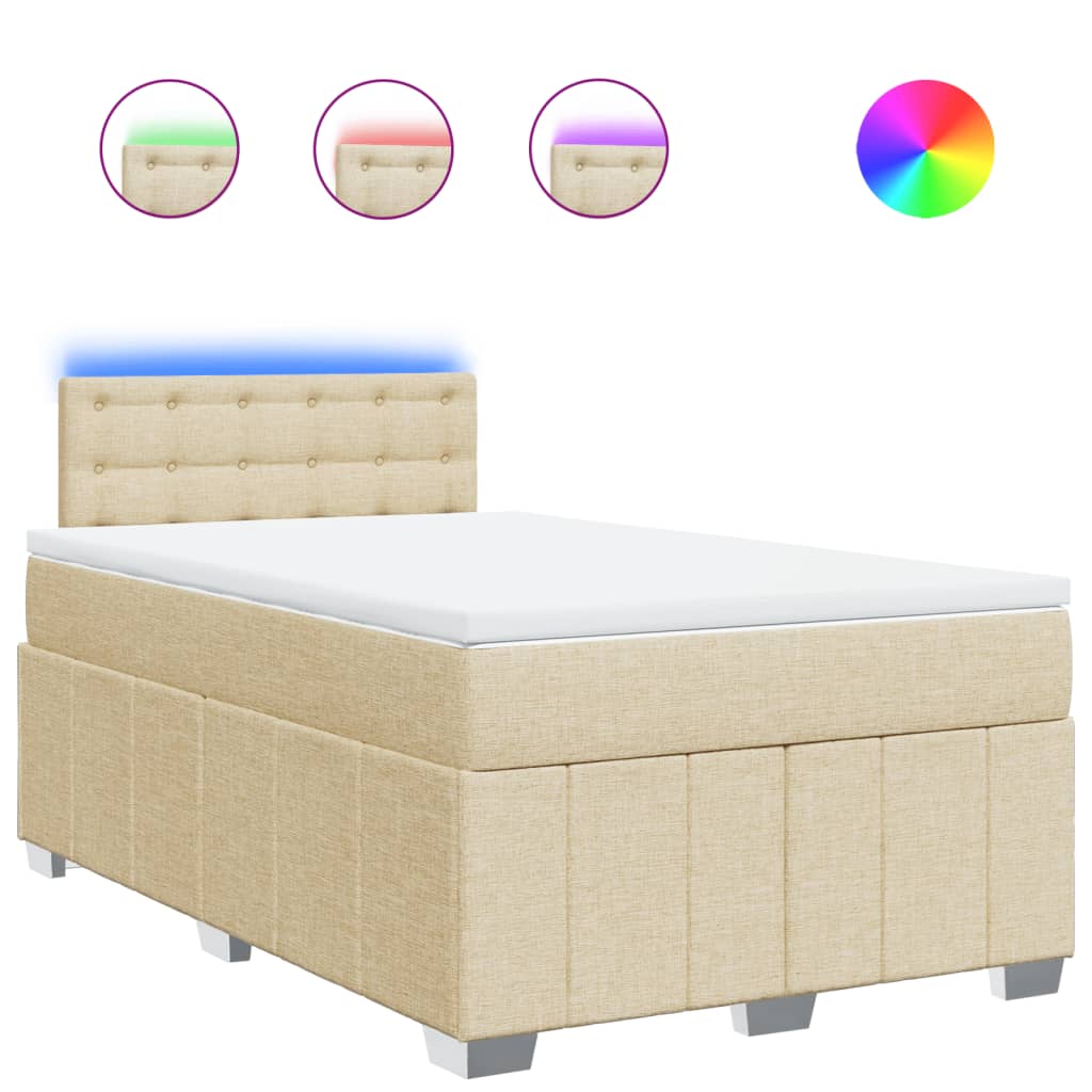 Boxspring met matras stof crèmekleurig 120x190 cm is nu te koop bij PeponiXL, paradijselijk wonen!