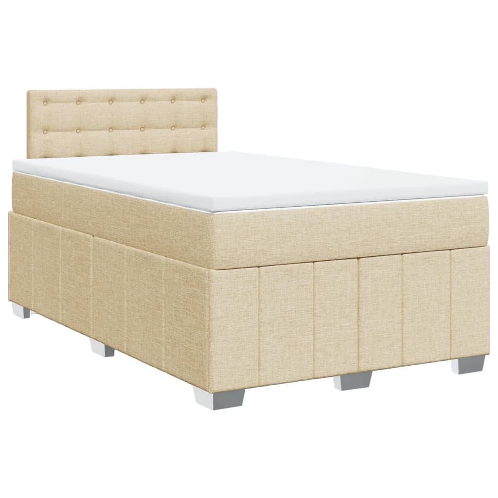 Boxspring met matras stof crèmekleurig 120x190 cm is nu te koop bij PeponiXL, paradijselijk wonen!