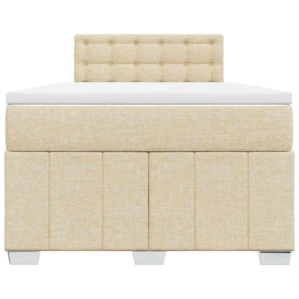 Boxspring met matras stof crèmekleurig 120x190 cm is nu te koop bij PeponiXL, paradijselijk wonen!