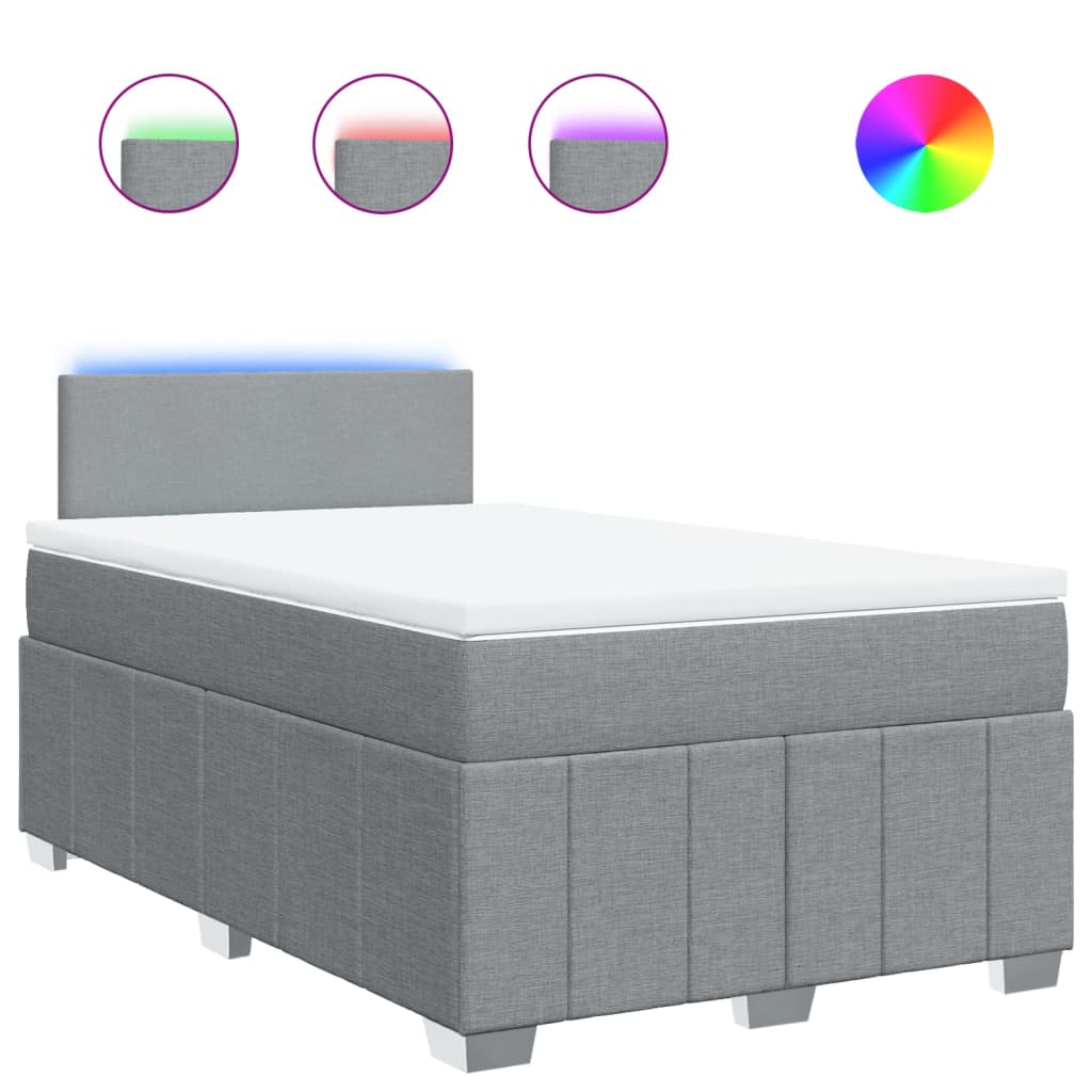 Boxspring met matras stof lichtgrijs 120x200 cm is nu te koop bij PeponiXL, paradijselijk wonen!
