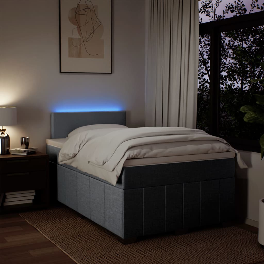 Boxspring met matras stof lichtgrijs 120x200 cm is nu te koop bij PeponiXL, paradijselijk wonen!