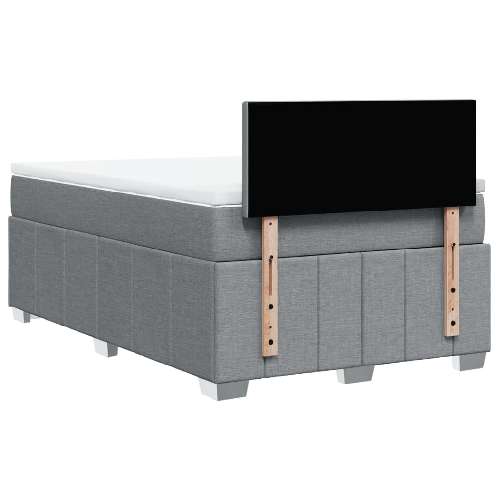 Boxspring met matras stof lichtgrijs 120x200 cm is nu te koop bij PeponiXL, paradijselijk wonen!