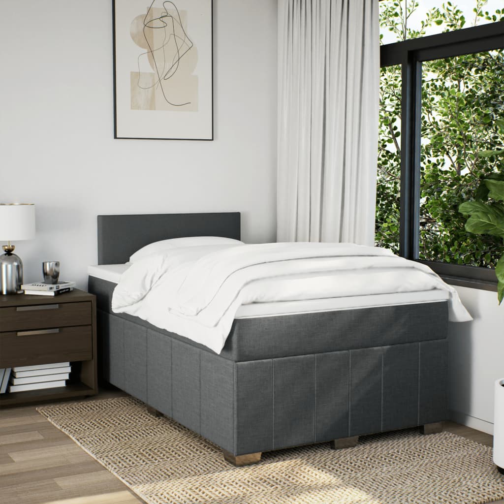 Boxspring met matras stof donkergrijs 120x200 cm is nu te koop bij PeponiXL, paradijselijk wonen!