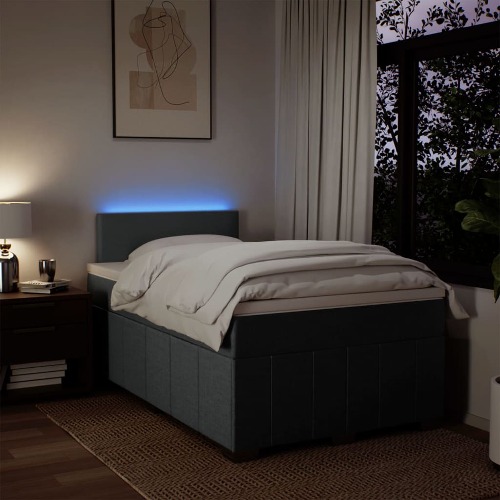Boxspring met matras stof donkergrijs 120x200 cm is nu te koop bij PeponiXL, paradijselijk wonen!