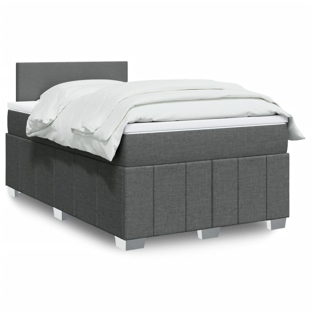 Boxspring met matras stof donkergrijs 120x200 cm is nu te koop bij PeponiXL, paradijselijk wonen!