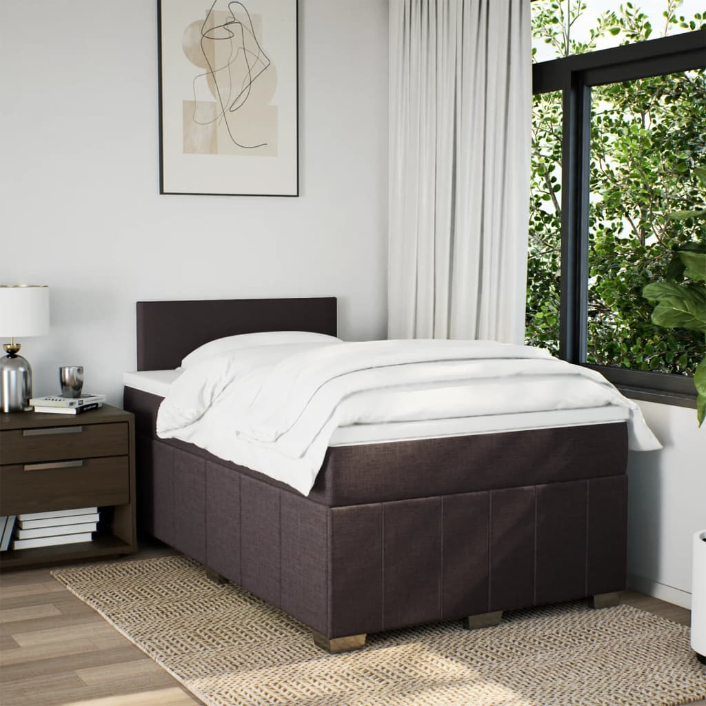 Boxspring met matras stof donkerbruin 120x200 cm is nu te koop bij PeponiXL, paradijselijk wonen!