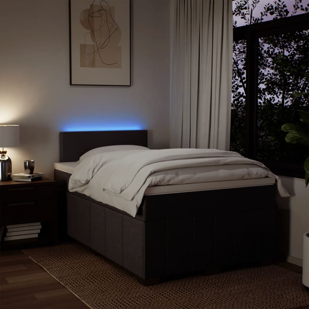 Boxspring met matras stof donkerbruin 120x200 cm is nu te koop bij PeponiXL, paradijselijk wonen!