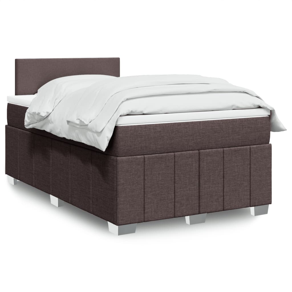 Boxspring met matras stof donkerbruin 120x200 cm is nu te koop bij PeponiXL, paradijselijk wonen!