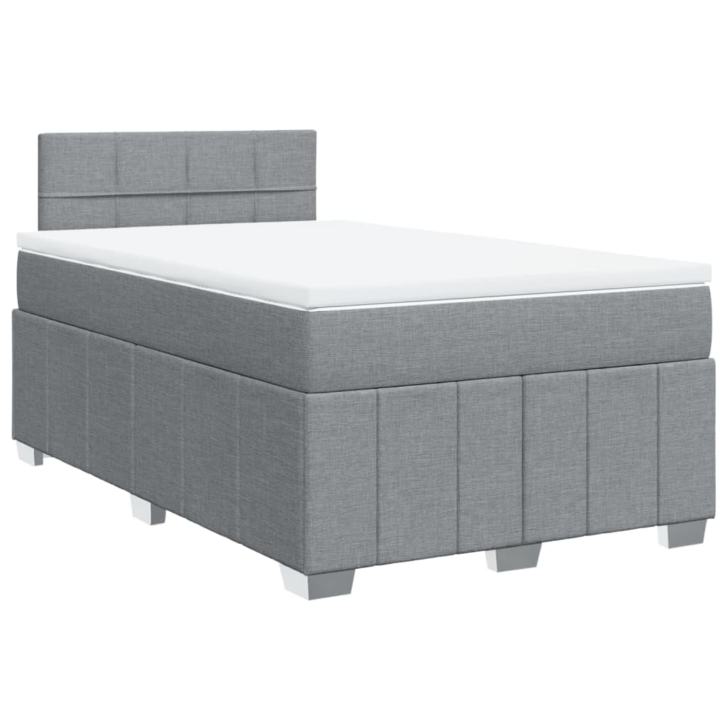 Boxspring met matras stof lichtgrijs 120x200 cm is nu te koop bij PeponiXL, paradijselijk wonen!