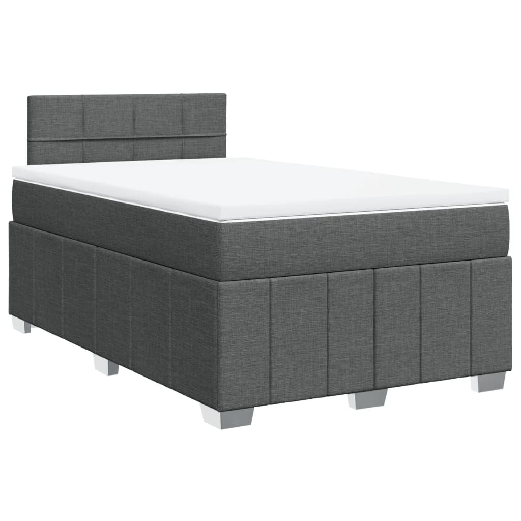 Boxspring met matras stof donkergrijs 120x200 cm is nu te koop bij PeponiXL, paradijselijk wonen!