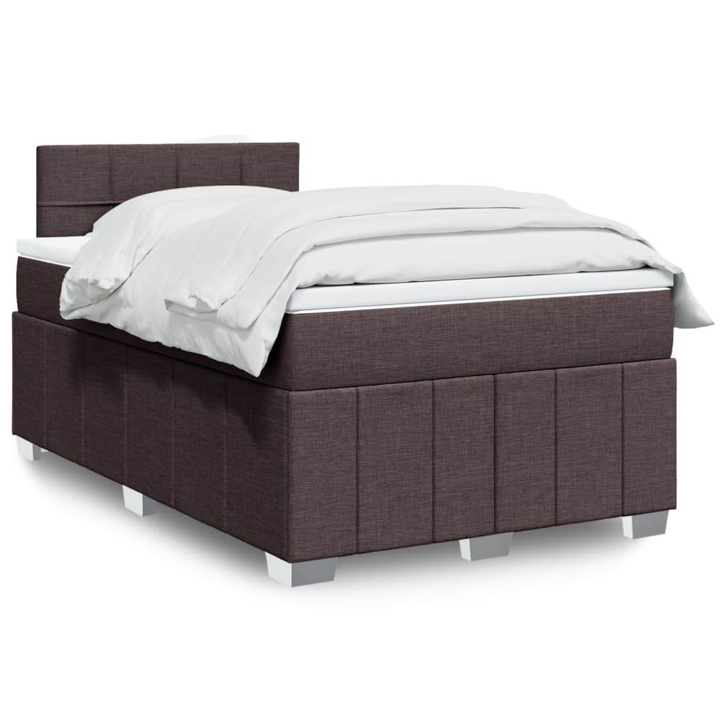 Boxspring met matras stof donkerbruin 120x200 cm is nu te koop bij PeponiXL, paradijselijk wonen!