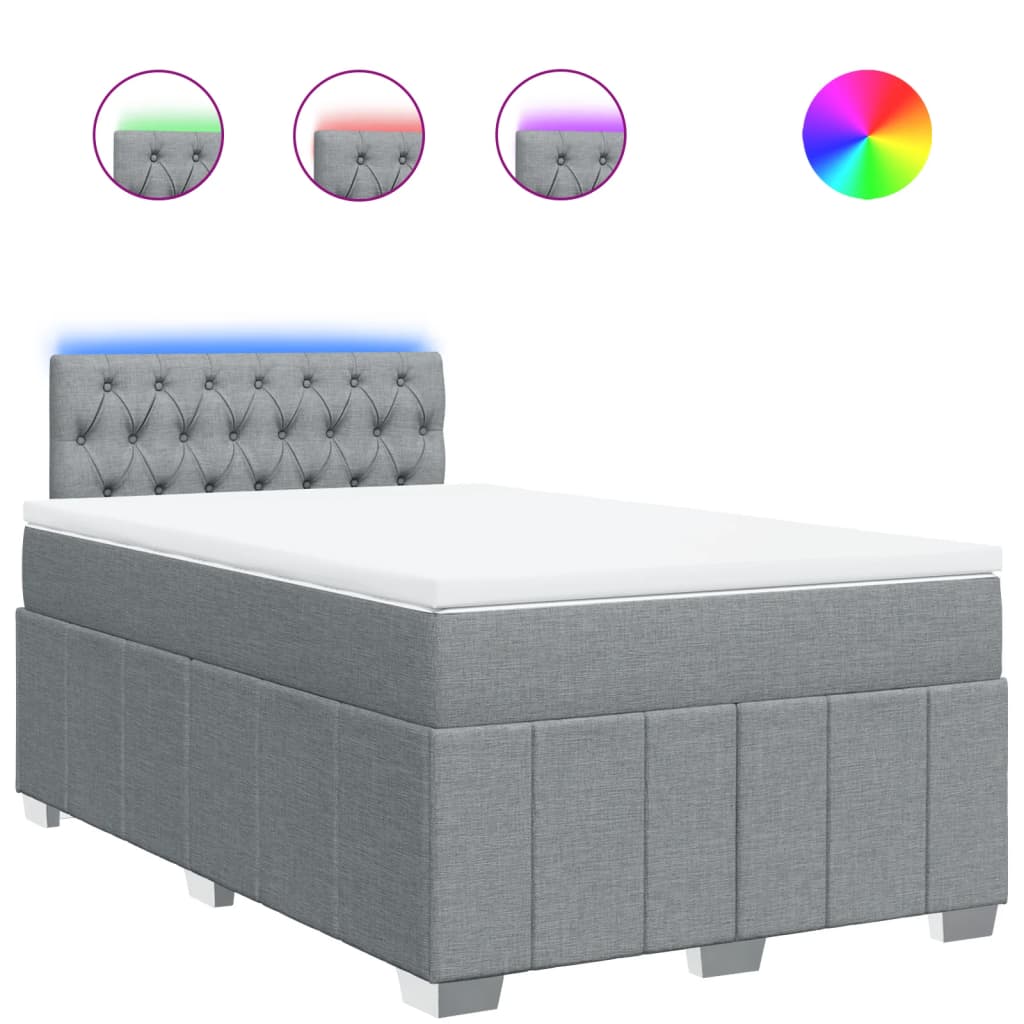 Boxspring met matras stof lichtgrijs 120x200 cm is nu te koop bij PeponiXL, paradijselijk wonen!