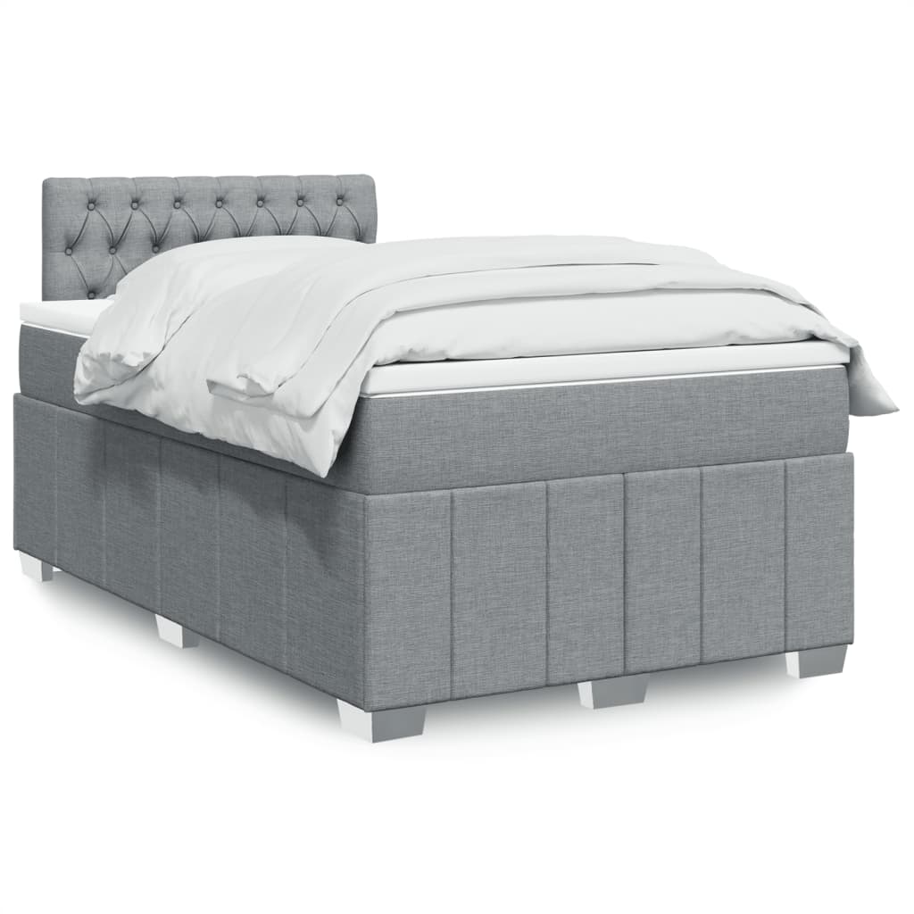 Boxspring met matras stof lichtgrijs 120x200 cm is nu te koop bij PeponiXL, paradijselijk wonen!