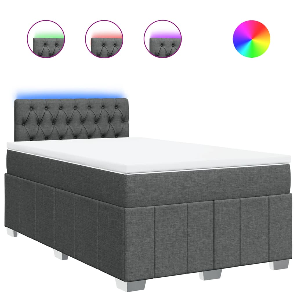 Boxspring met matras stof donkergrijs 120x200 cm is nu te koop bij PeponiXL, paradijselijk wonen!