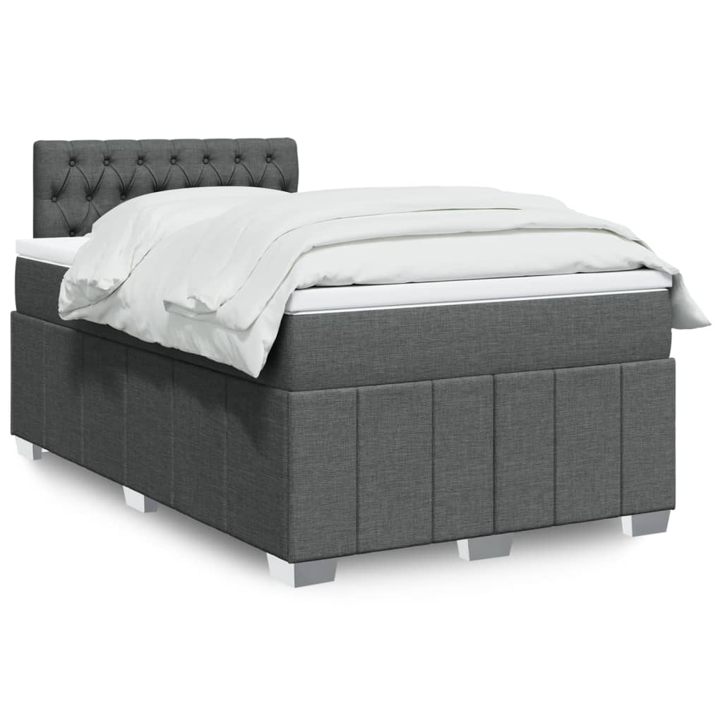Boxspring met matras stof donkergrijs 120x200 cm is nu te koop bij PeponiXL, paradijselijk wonen!