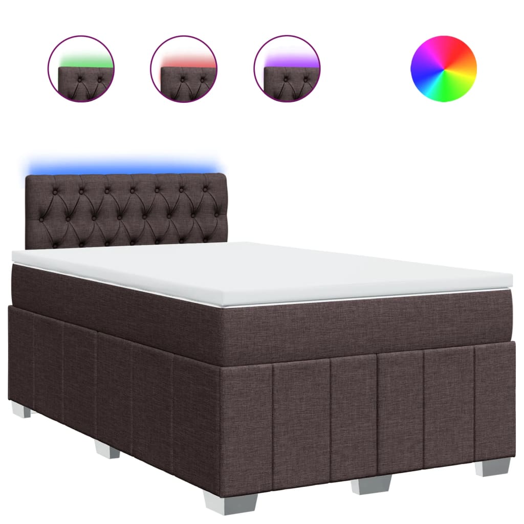 Boxspring met matras stof donkerbruin 120x200 cm is nu te koop bij PeponiXL, paradijselijk wonen!