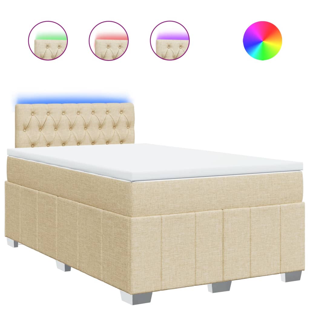 Boxspring met matras stof crèmekleurig 120x200 cm is nu te koop bij PeponiXL, paradijselijk wonen!