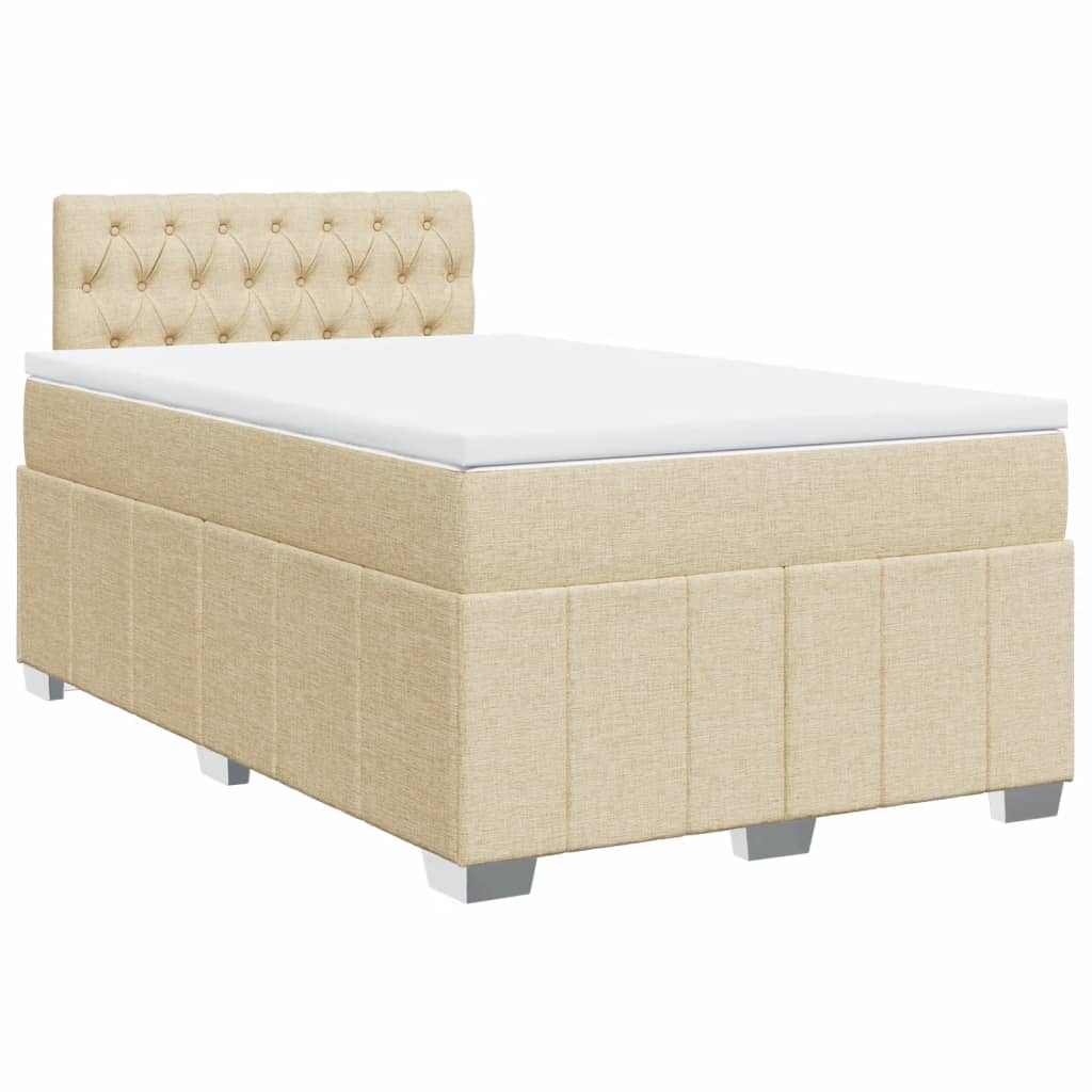 Boxspring met matras stof crèmekleurig 120x200 cm is nu te koop bij PeponiXL, paradijselijk wonen!