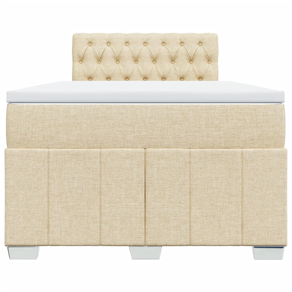 Boxspring met matras stof crèmekleurig 120x200 cm is nu te koop bij PeponiXL, paradijselijk wonen!
