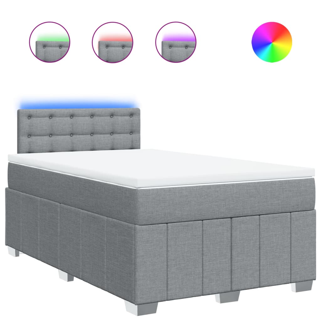 Boxspring met matras stof lichtgrijs 120x200 cm is nu te koop bij PeponiXL, paradijselijk wonen!
