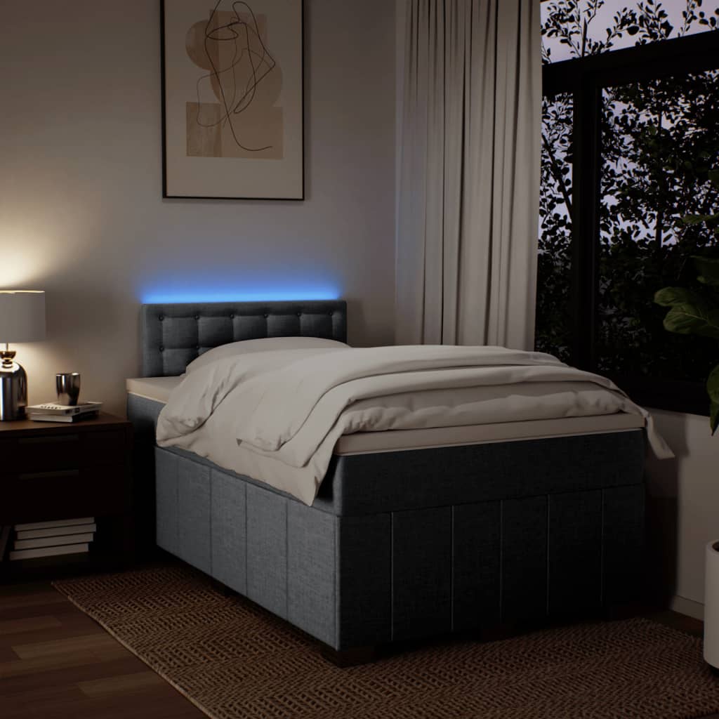 Boxspring met matras stof lichtgrijs 120x200 cm is nu te koop bij PeponiXL, paradijselijk wonen!