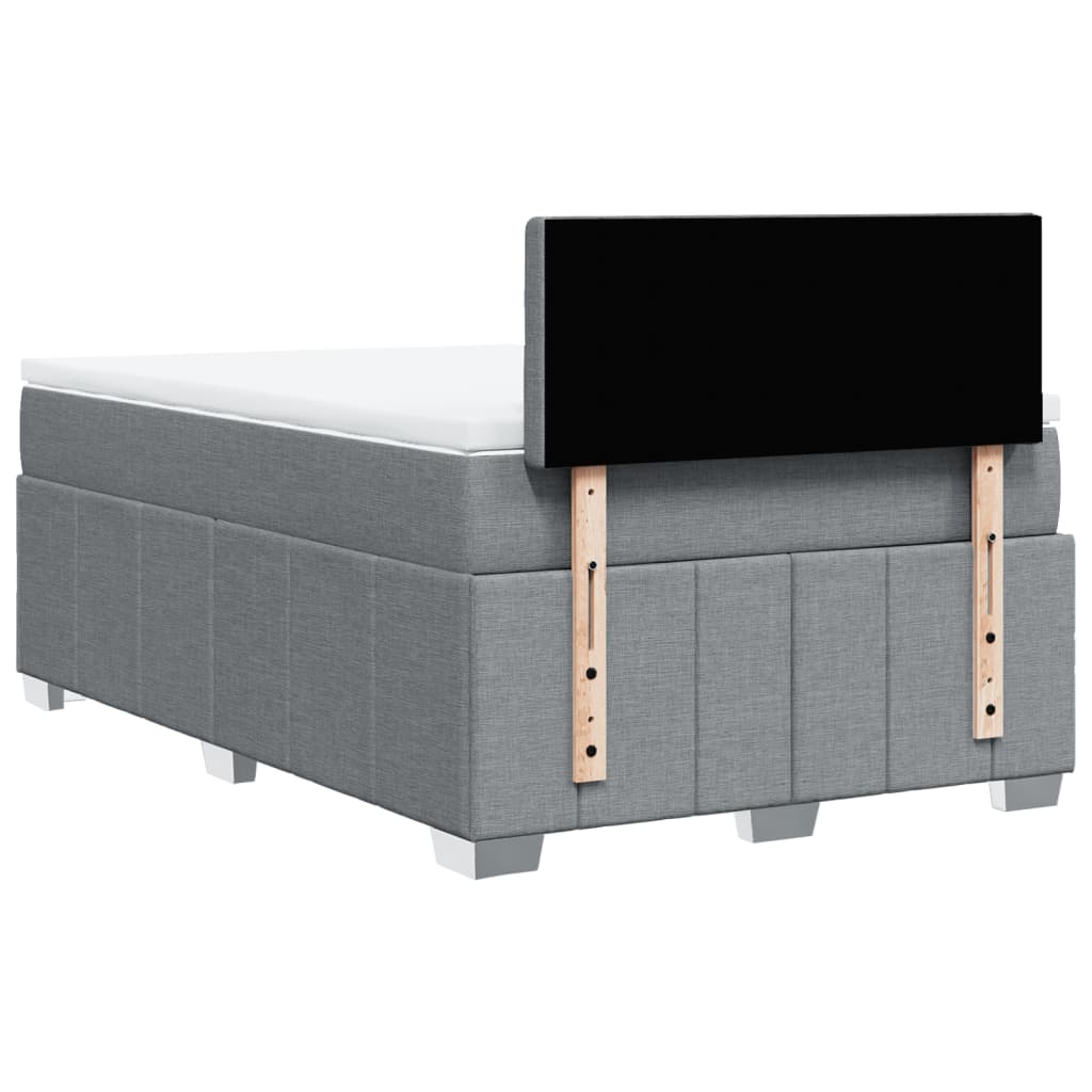 Boxspring met matras stof lichtgrijs 120x200 cm is nu te koop bij PeponiXL, paradijselijk wonen!