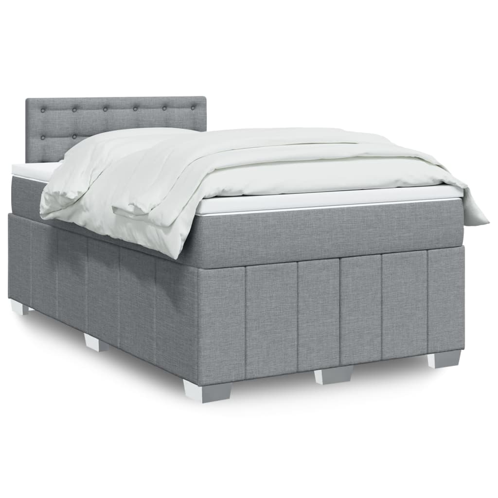 Boxspring met matras stof lichtgrijs 120x200 cm is nu te koop bij PeponiXL, paradijselijk wonen!