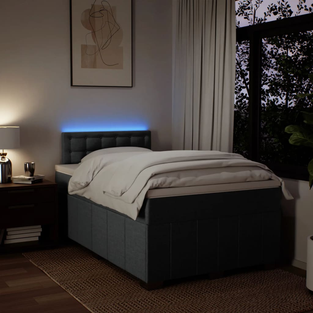 Boxspring met matras stof donkergrijs 120x200 cm is nu te koop bij PeponiXL, paradijselijk wonen!