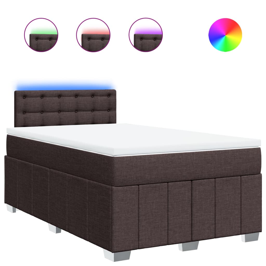 Boxspring met matras stof donkerbruin 120x200 cm is nu te koop bij PeponiXL, paradijselijk wonen!