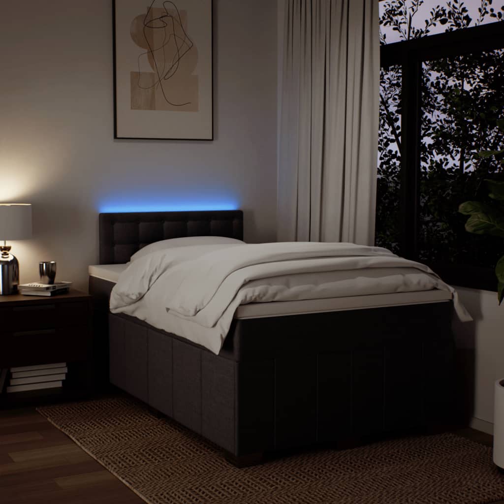 Boxspring met matras stof donkerbruin 120x200 cm is nu te koop bij PeponiXL, paradijselijk wonen!