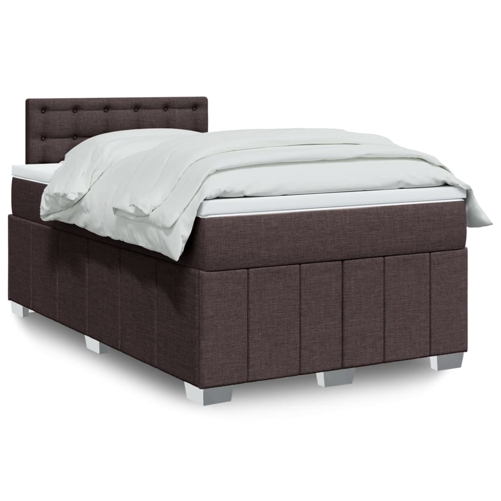 Boxspring met matras stof donkerbruin 120x200 cm is nu te koop bij PeponiXL, paradijselijk wonen!