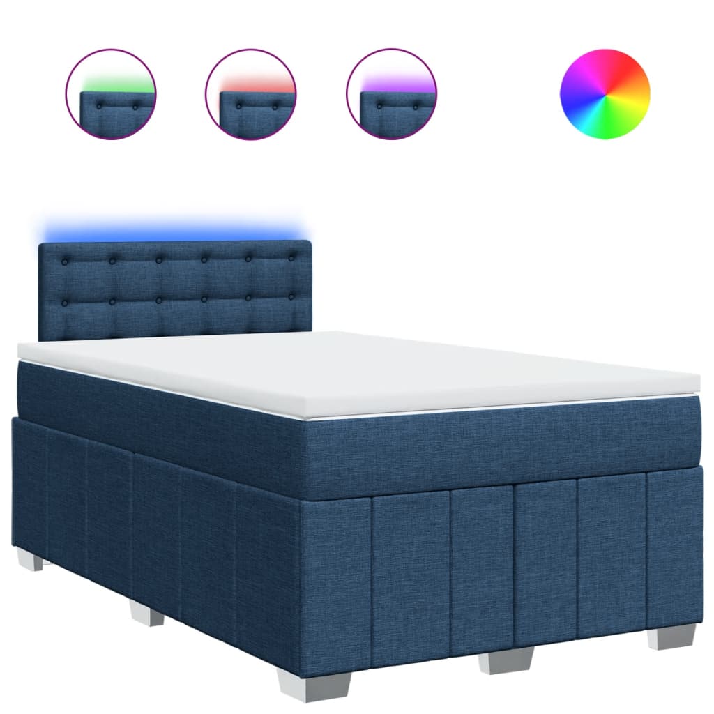 Boxspring met matras stof blauw 120x200 cm is nu te koop bij PeponiXL, paradijselijk wonen!