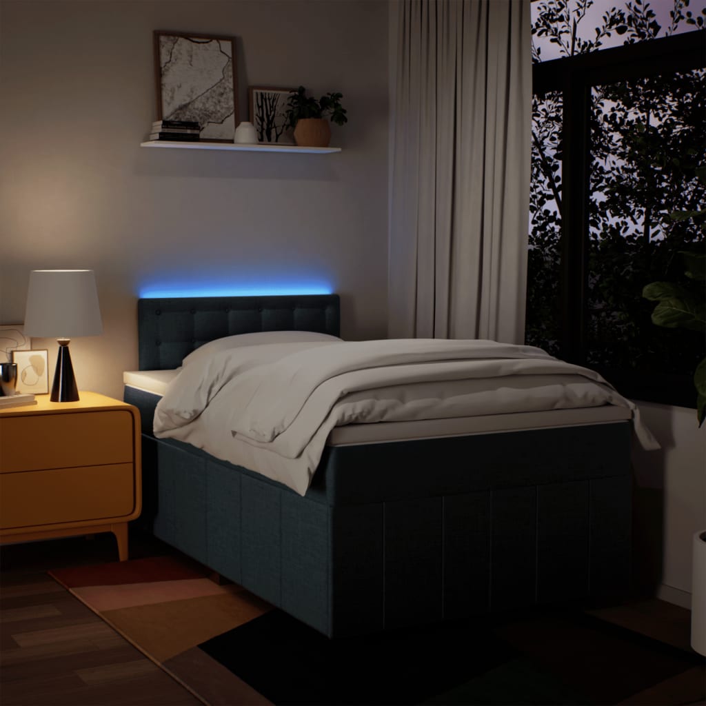 Boxspring met matras stof blauw 120x200 cm is nu te koop bij PeponiXL, paradijselijk wonen!