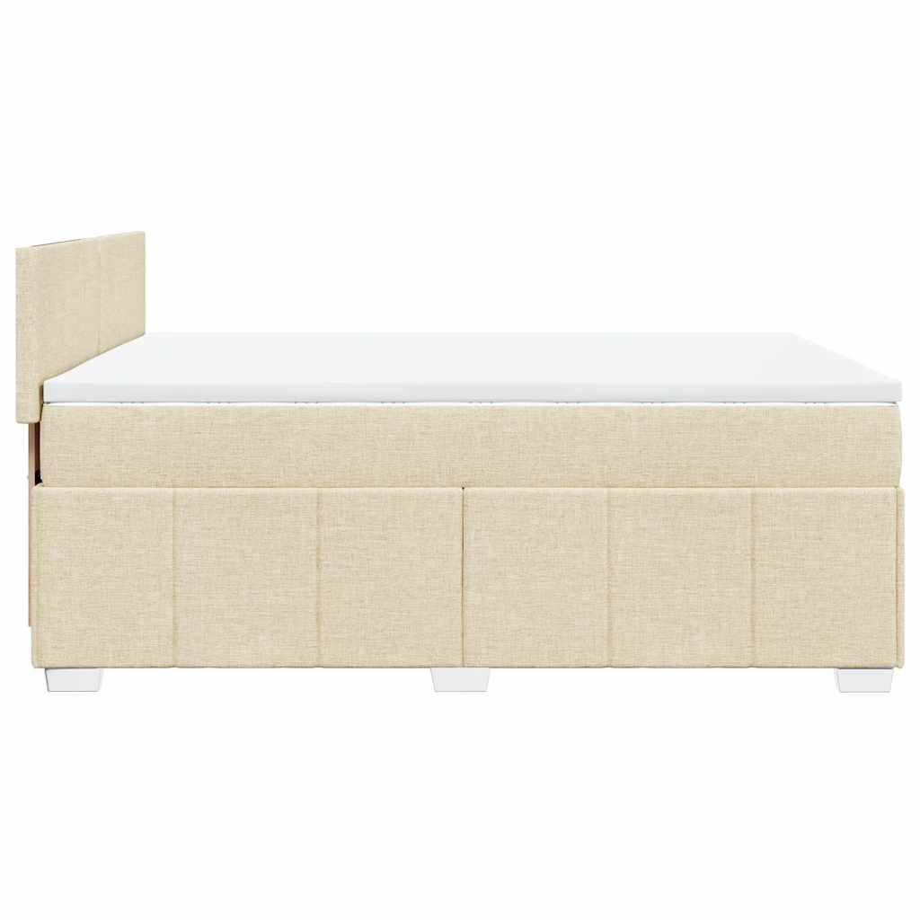 Boxspring met matras stof crèmekleurig 140x190 cm is nu te koop bij PeponiXL, paradijselijk wonen!