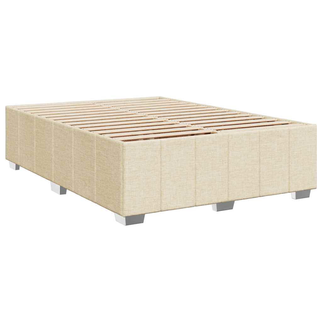 Boxspring met matras stof crèmekleurig 140x190 cm is nu te koop bij PeponiXL, paradijselijk wonen!