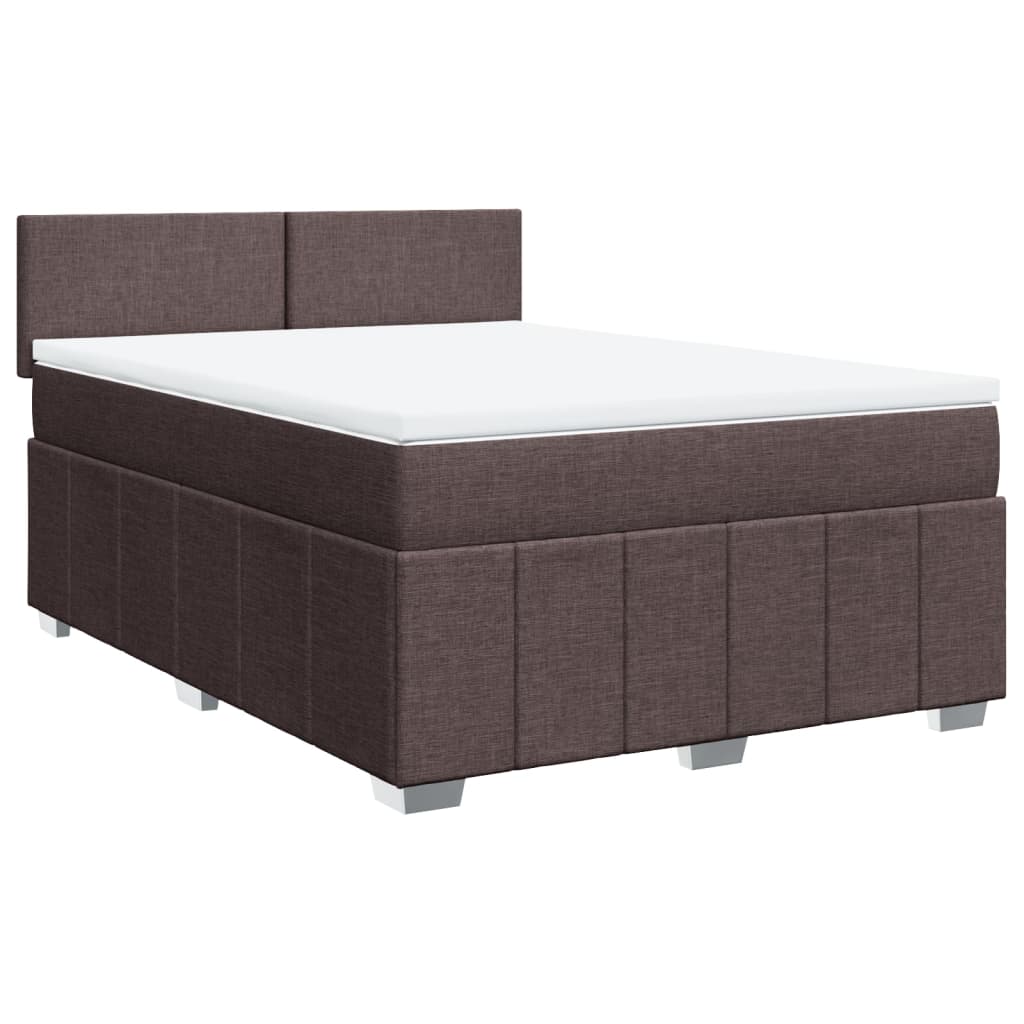 Boxspring met matras stof donkerbruin 140x200 cm is nu te koop bij PeponiXL, paradijselijk wonen!