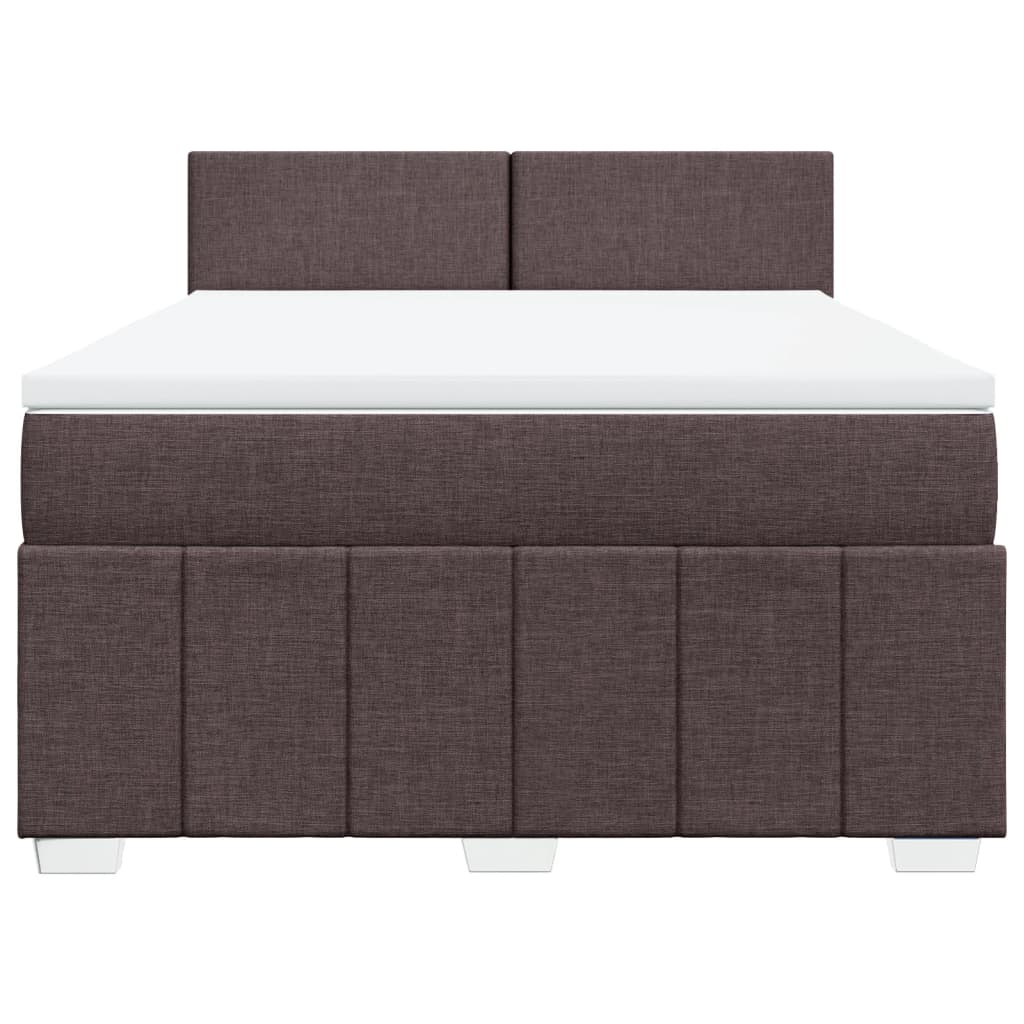 Boxspring met matras stof donkerbruin 140x200 cm is nu te koop bij PeponiXL, paradijselijk wonen!
